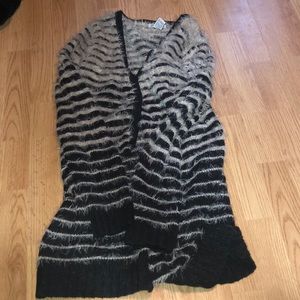 Black, fury ombré cardigan